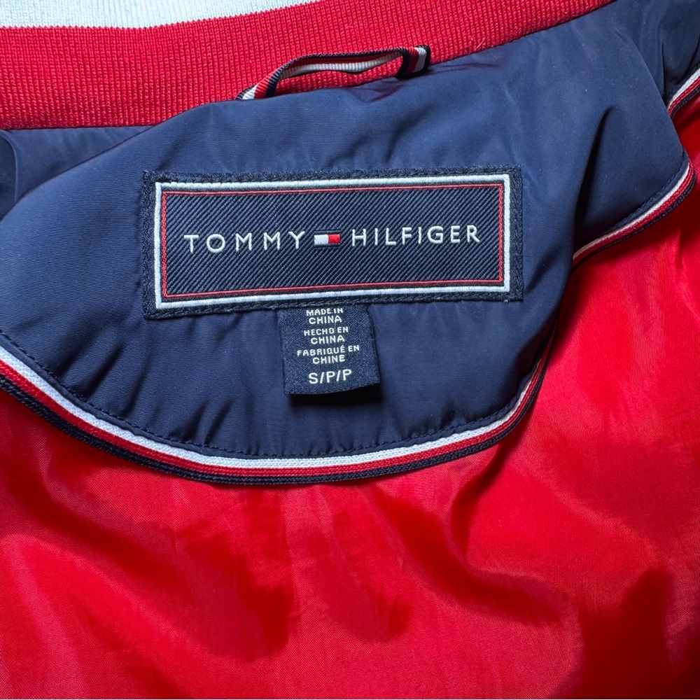 Tommy Hilfiger Navy Women's Extended Jacket Hem Hooded Puffer Coat Small - Picture 10 of 16